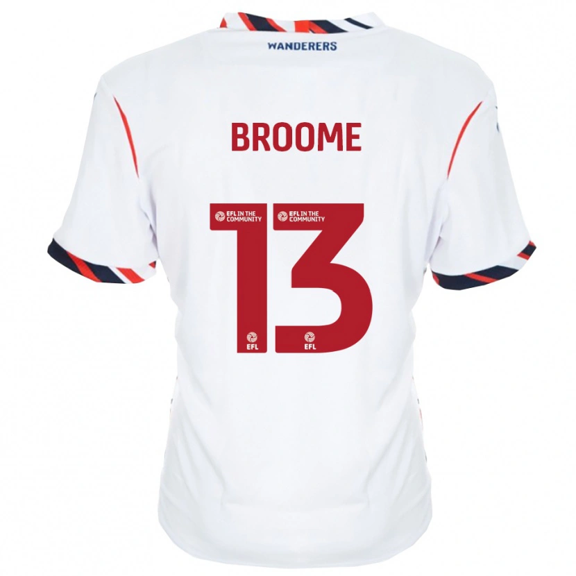 Danxen Hombre Camiseta Nathan Broome #13 Blanco Rojo 1ª Equipación 2025/26 La Camisa México