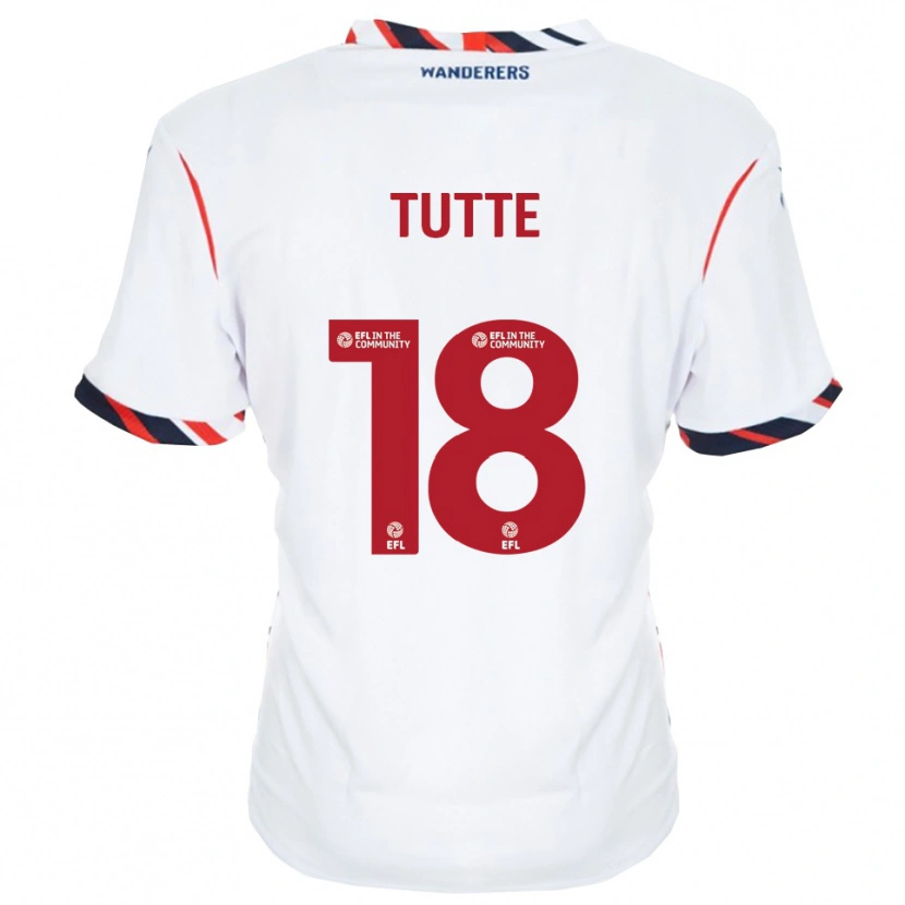 Danxen Hombre Camiseta Andrew Tutte #18 Blanco Rojo 1ª Equipación 2025/26 La Camisa México