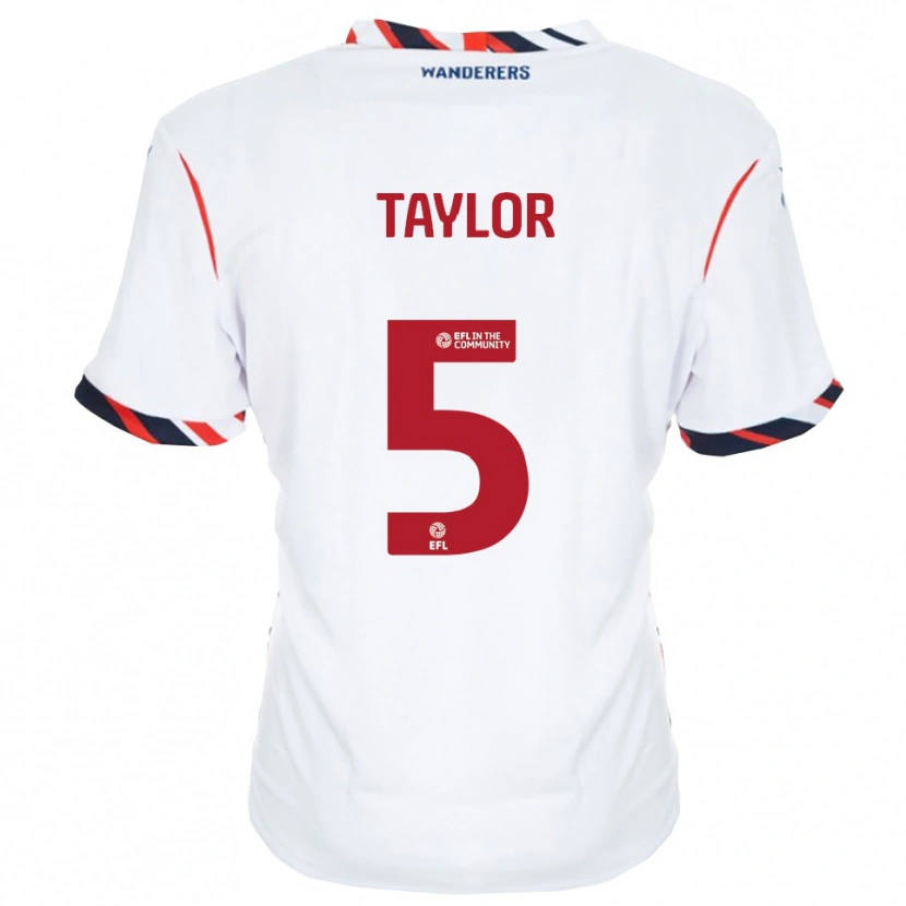Danxen Hombre Camiseta Richard Taylor #5 Blanco Rojo 1ª Equipación 2025/26 La Camisa México