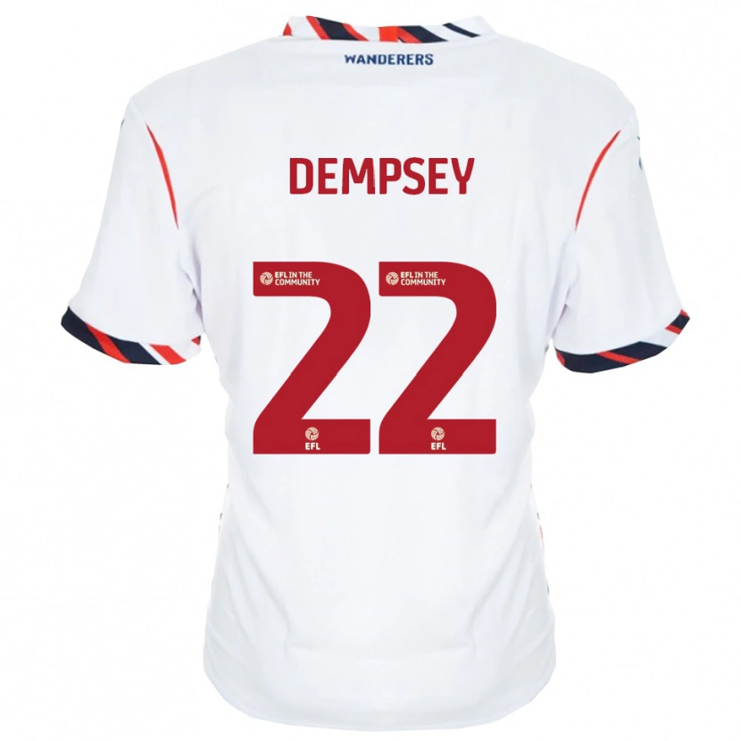 Danxen Hombre Camiseta Kyle Dempsey #22 Blanco Rojo 1ª Equipación 2025/26 La Camisa México
