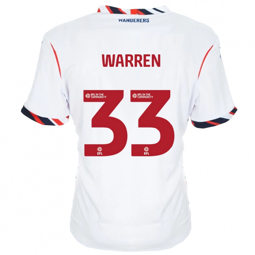 Danxen Hombre Camiseta Charlie Warren #33 Blanco Rojo 1ª Equipación 2025/26 La Camisa México