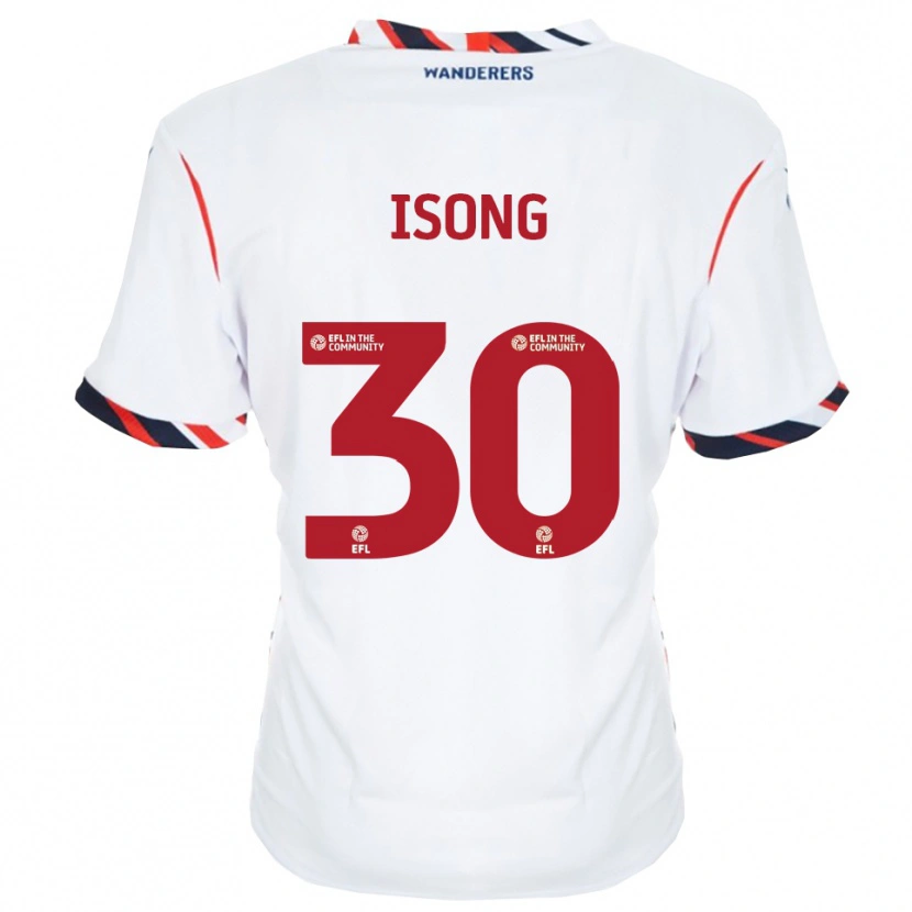 Danxen Hombre Camiseta Mark Isong #30 Blanco Rojo 1ª Equipación 2025/26 La Camisa México