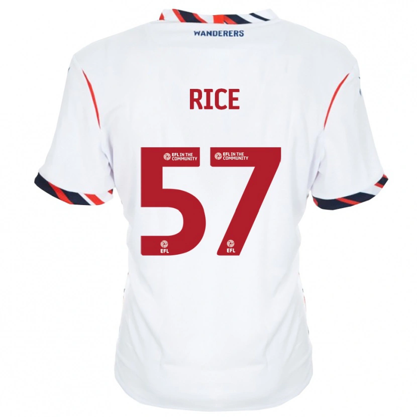 Danxen Hombre Camiseta Harrison Rice #57 Blanco Rojo 1ª Equipación 2025/26 La Camisa México