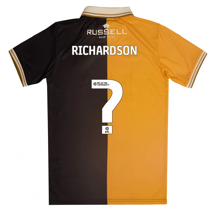 Danxen Hombre Camiseta Matty Richardson #0 Amarillo Negro 1ª Equipación 2025/26 La Camisa México