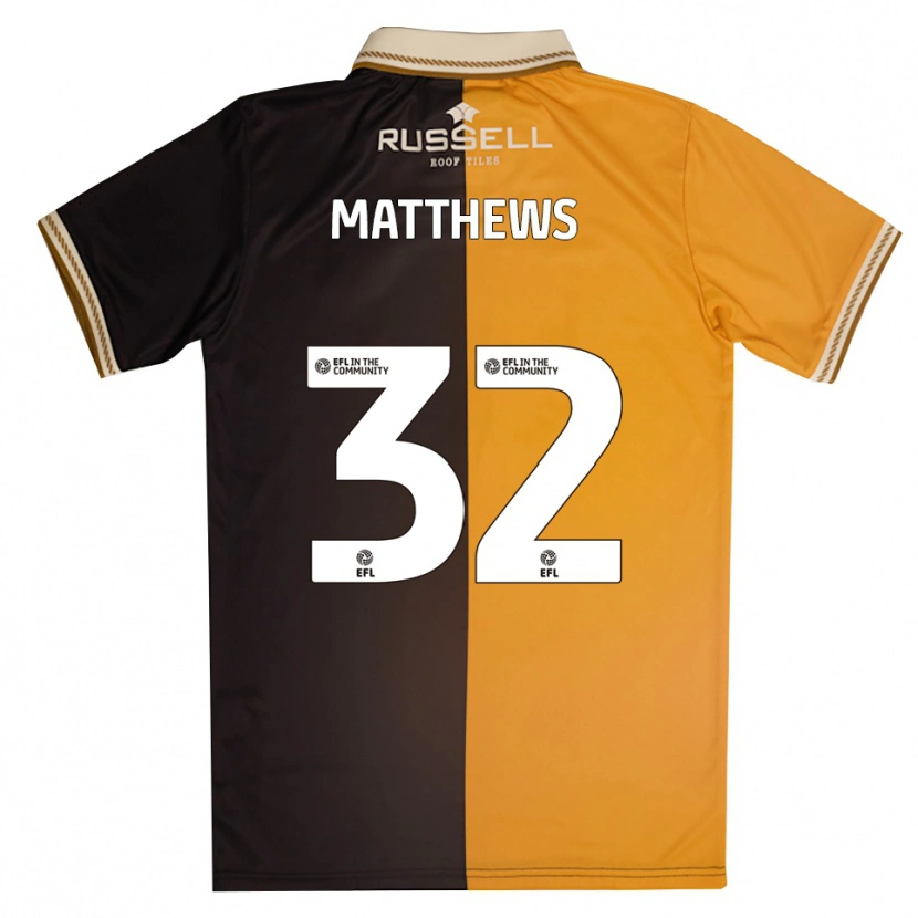 Danxen Hombre Camiseta Daniel Matthews #32 Amarillo Negro 1ª Equipación 2025/26 La Camisa México