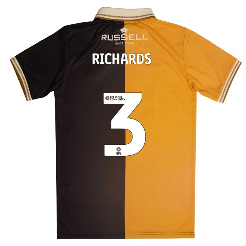Danxen Hombre Camiseta Sophie Richards #3 Amarillo Negro 1ª Equipación 2025/26 La Camisa México