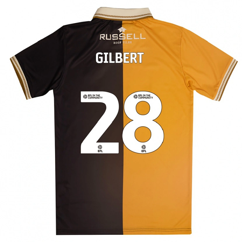 Danxen Hombre Camiseta Cameron Gilbert #28 Amarillo Negro 1ª Equipación 2025/26 La Camisa México