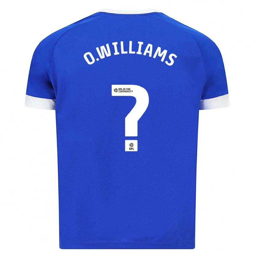 Danxen Hombre Camiseta Oliver Williams #0 Azul Blanco 1ª Equipación 2025/26 La Camisa México