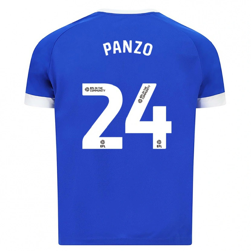 Danxen Hombre Camiseta Jonathan Panzo #24 Azul Blanco 1ª Equipación 2025/26 La Camisa México