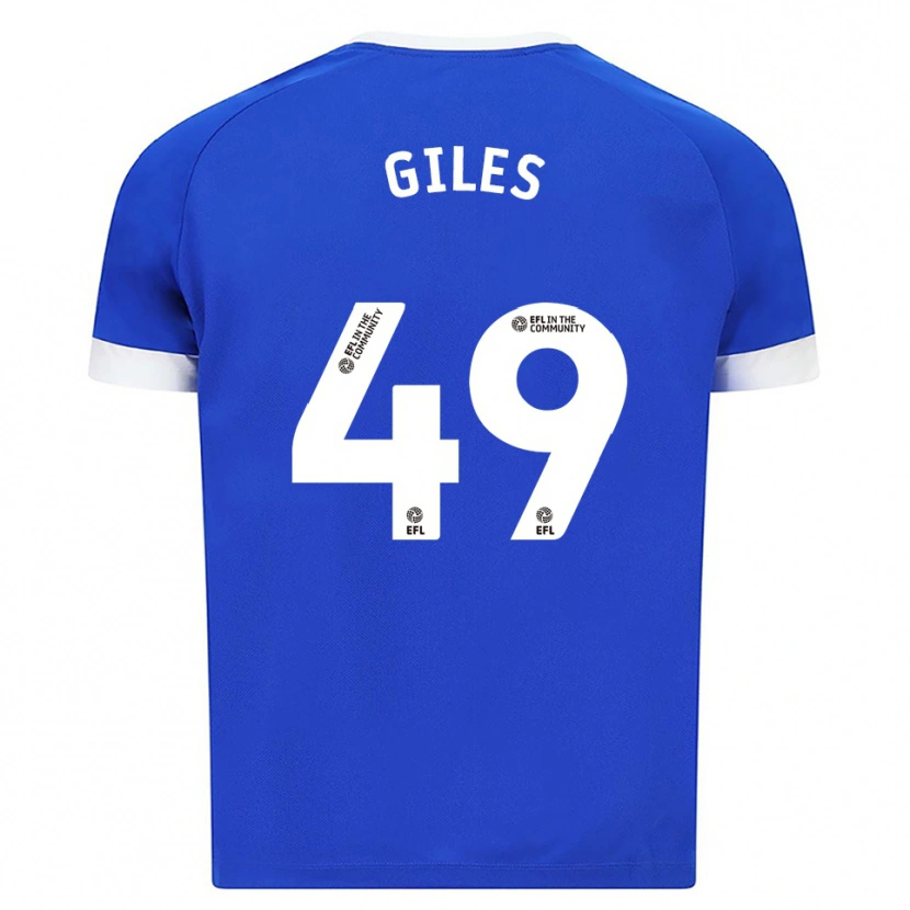 Danxen Hombre Camiseta Luey Giles #49 Azul Blanco 1ª Equipación 2025/26 La Camisa México