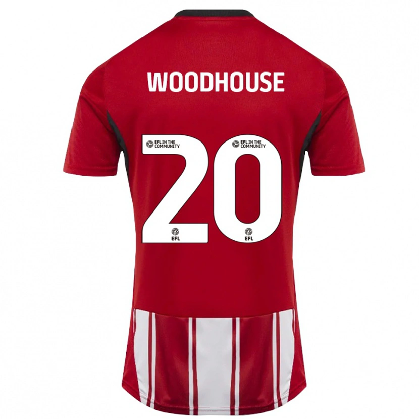 Danxen Hombre Camiseta Luca Woodhouse #20 Rojo Blanco Negro 1ª Equipación 2025/26 La Camisa México