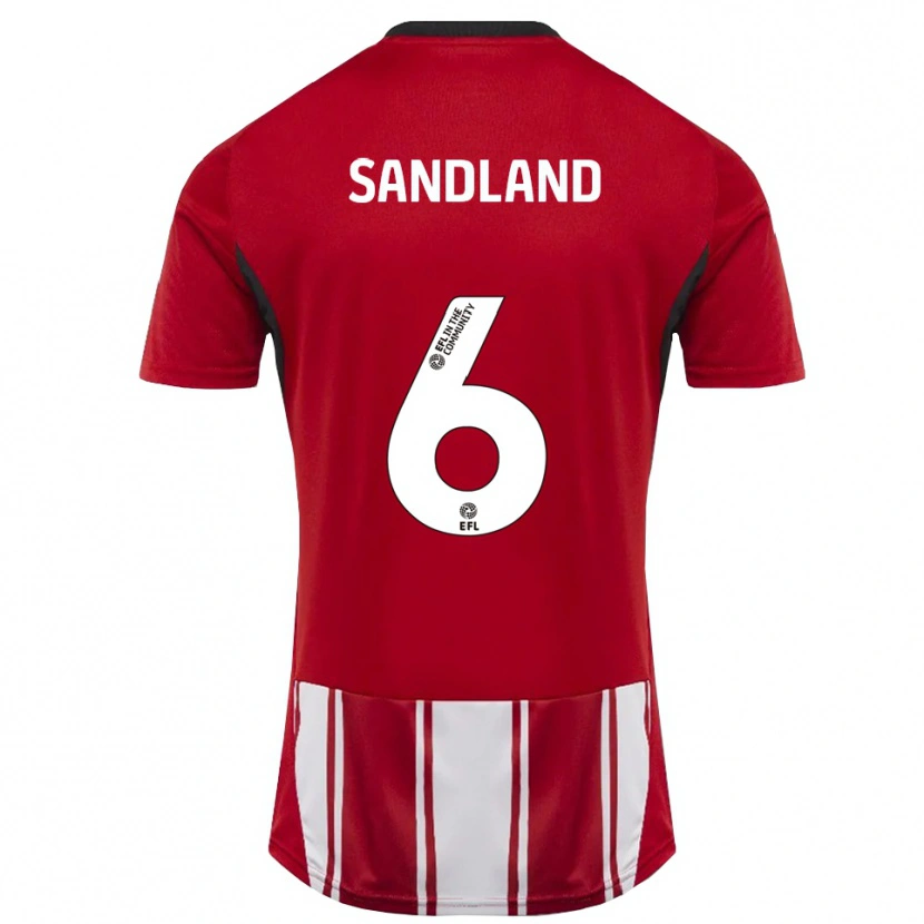 Danxen Hombre Camiseta Jessica Sandland #6 Rojo Blanco Negro 1ª Equipación 2025/26 La Camisa México