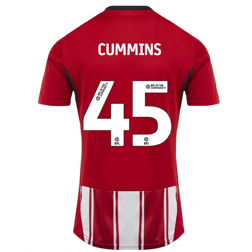 Danxen Hombre Camiseta Charlie Cummins #45 Rojo Blanco Negro 1ª Equipación 2025/26 La Camisa México