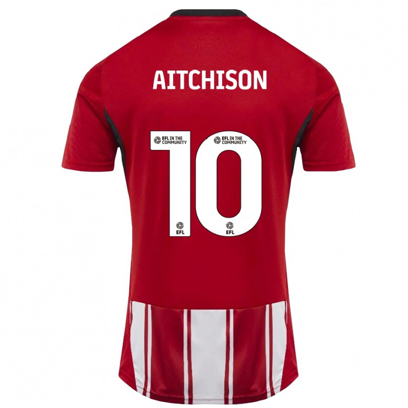 Danxen Hombre Camiseta Jack Aitchison #10 Rojo Blanco Negro 1ª Equipación 2025/26 La Camisa México