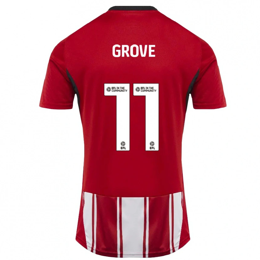 Danxen Hombre Camiseta Jade Grove #11 Rojo Blanco Negro 1ª Equipación 2025/26 La Camisa México