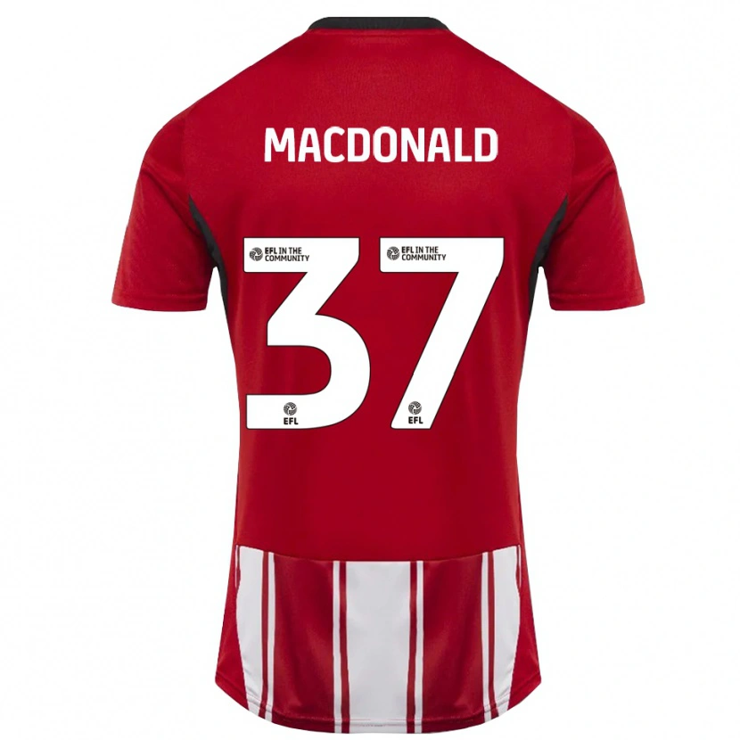 Danxen Hombre Camiseta Shaun Macdonald #37 Rojo Blanco Negro 1ª Equipación 2025/26 La Camisa México