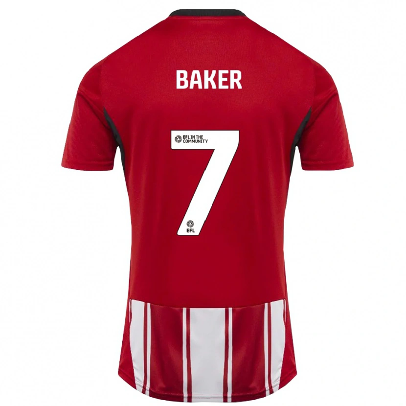 Danxen Hombre Camiseta Phoebe Baker #7 Rojo Blanco Negro 1ª Equipación 2025/26 La Camisa México