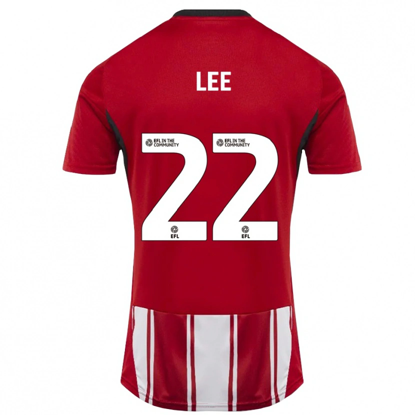 Danxen Hombre Camiseta Harry Lee #22 Rojo Blanco Negro 1ª Equipación 2025/26 La Camisa México