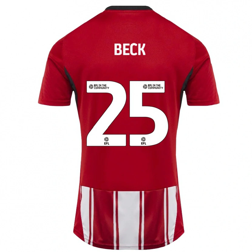 Danxen Hombre Camiseta Steph Beck #25 Rojo Blanco Negro 1ª Equipación 2025/26 La Camisa México