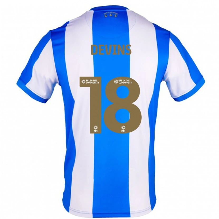 Danxen Hombre Camiseta Caitlin Devins #18 Azul Blanco 1ª Equipación 2025/26 La Camisa México