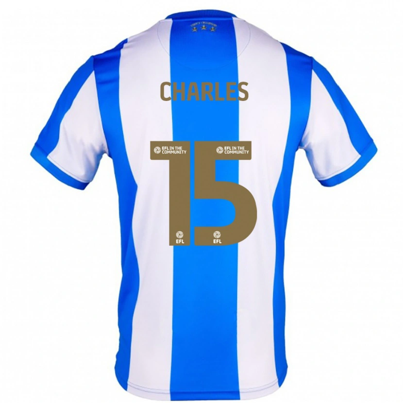 Danxen Hombre Camiseta Dion Charles #15 Azul Blanco 1ª Equipación 2025/26 La Camisa México