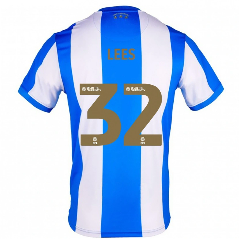 Danxen Hombre Camiseta Tom Lees #32 Azul Blanco 1ª Equipación 2025/26 La Camisa México