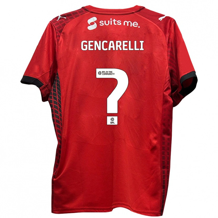 Danxen Hombre Camiseta Tayla Gencarelli #0 Rojo Negro 1ª Equipación 2025/26 La Camisa México