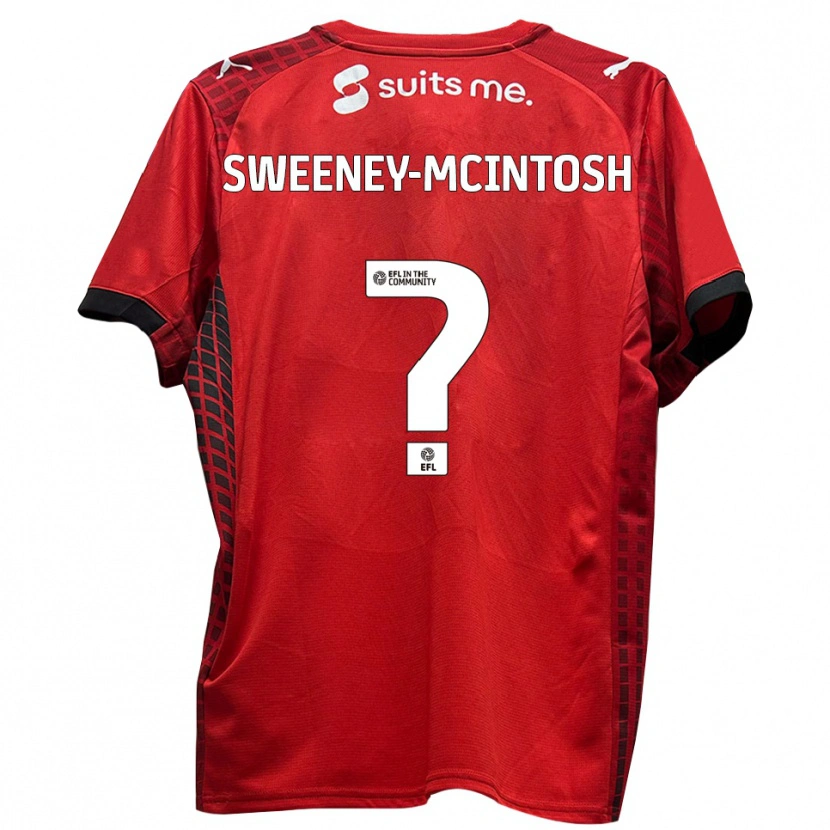 Danxen Hombre Camiseta Brogan Sweeney-Mcintosh #0 Rojo Negro 1ª Equipación 2025/26 La Camisa México