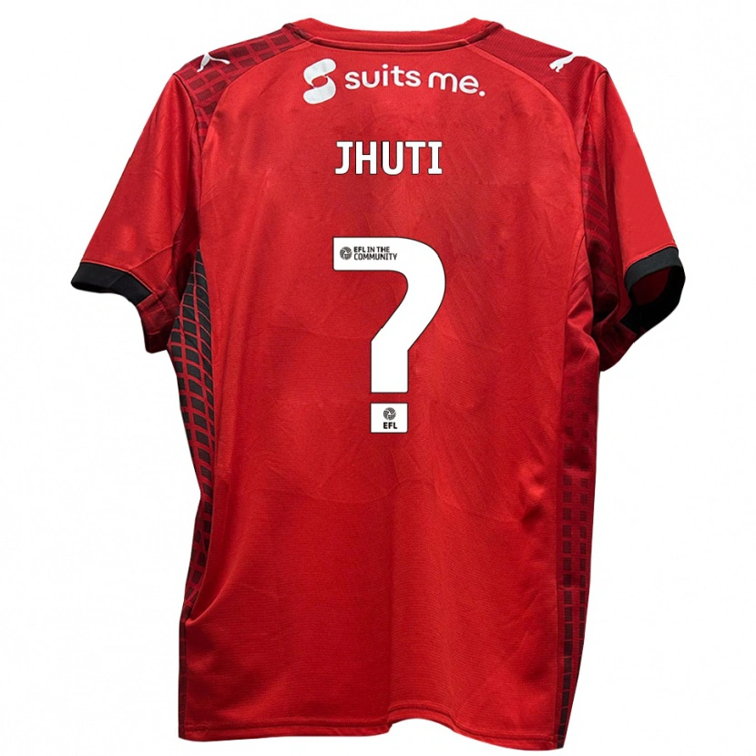Danxen Hombre Camiseta Reece Jhuti #0 Rojo Negro 1ª Equipación 2025/26 La Camisa México