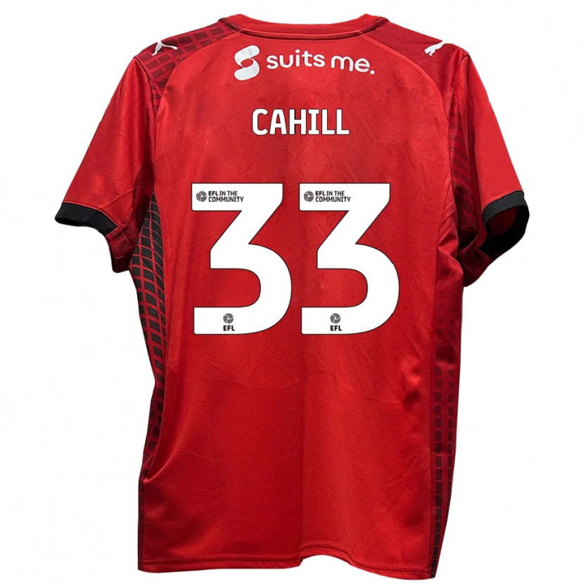 Danxen Hombre Camiseta Killian Cahill #33 Rojo Negro 1ª Equipación 2025/26 La Camisa México