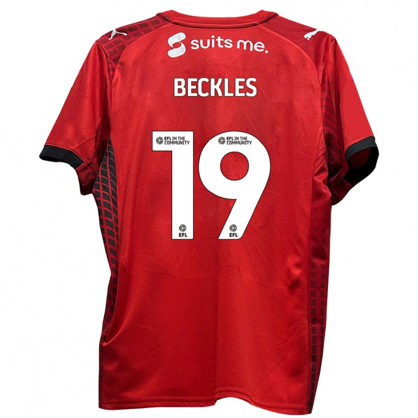 Danxen Hombre Camiseta Omar Beckles #19 Rojo Negro 1ª Equipación 2025/26 La Camisa México