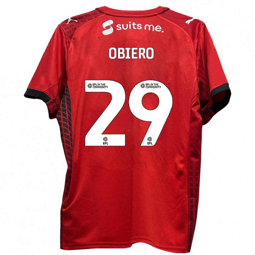 Danxen Hombre Camiseta Zech Obiero #29 Rojo Negro 1ª Equipación 2025/26 La Camisa México