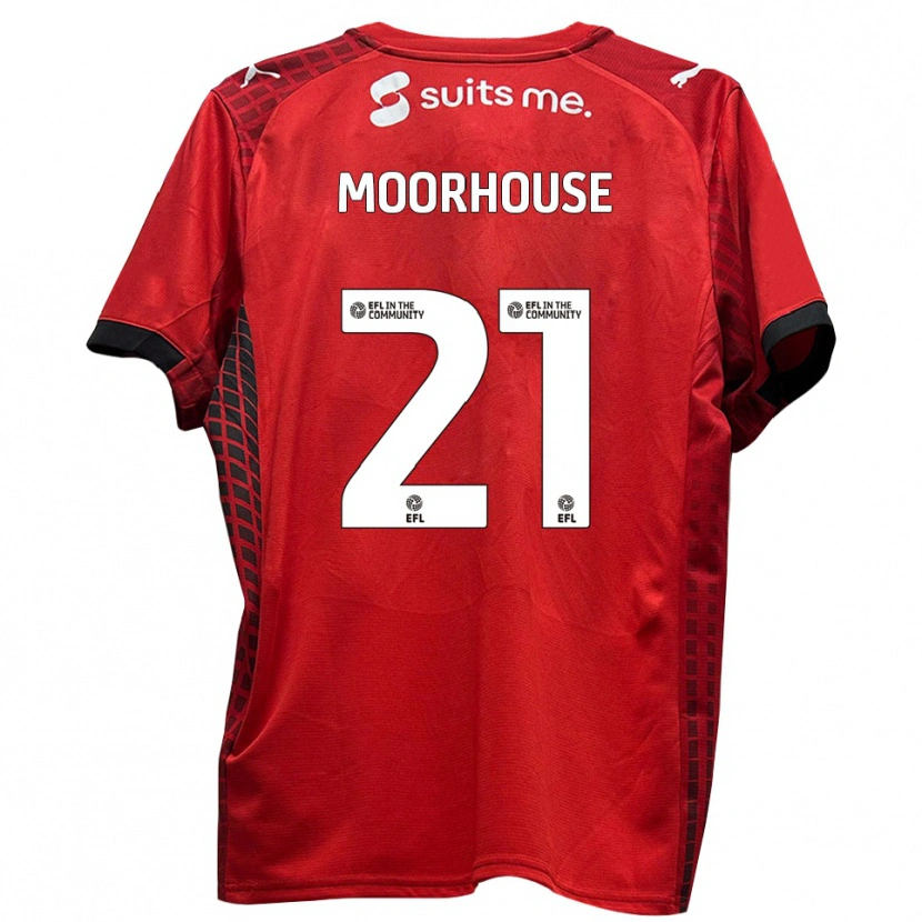Danxen Hombre Camiseta Jack Moorhouse #21 Rojo Negro 1ª Equipación 2025/26 La Camisa México