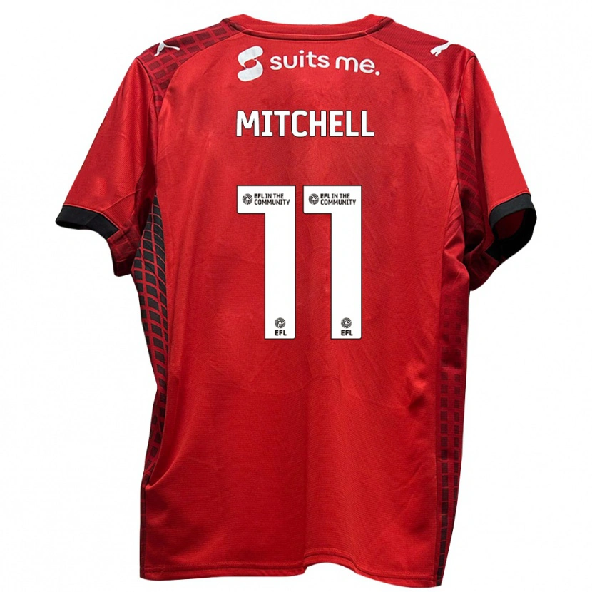 Danxen Hombre Camiseta Demetri Mitchell #11 Rojo Negro 1ª Equipación 2025/26 La Camisa México