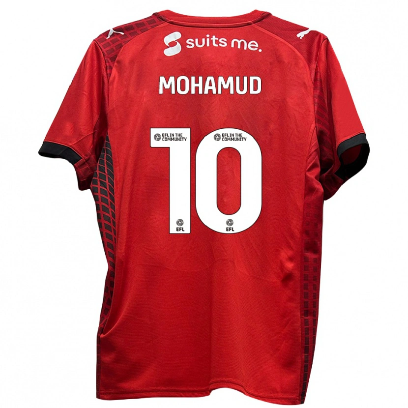 Danxen Hombre Camiseta Abdi Mohamud #10 Rojo Negro 1ª Equipación 2025/26 La Camisa México