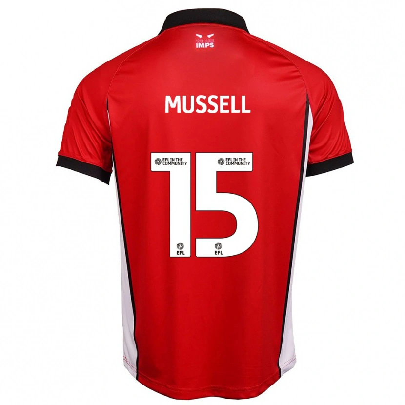 Danxen Hombre Camiseta Theo Mussell #15 Rojo Blanco 1ª Equipación 2025/26 La Camisa México