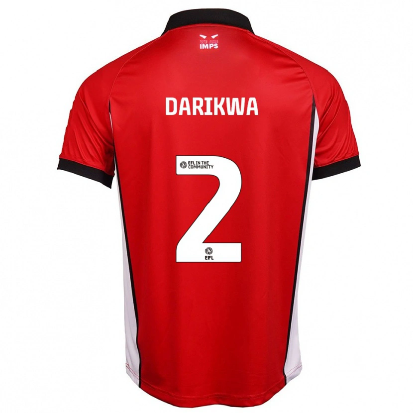 Danxen Hombre Camiseta Tendayi Darikwa #2 Rojo Blanco 1ª Equipación 2025/26 La Camisa México