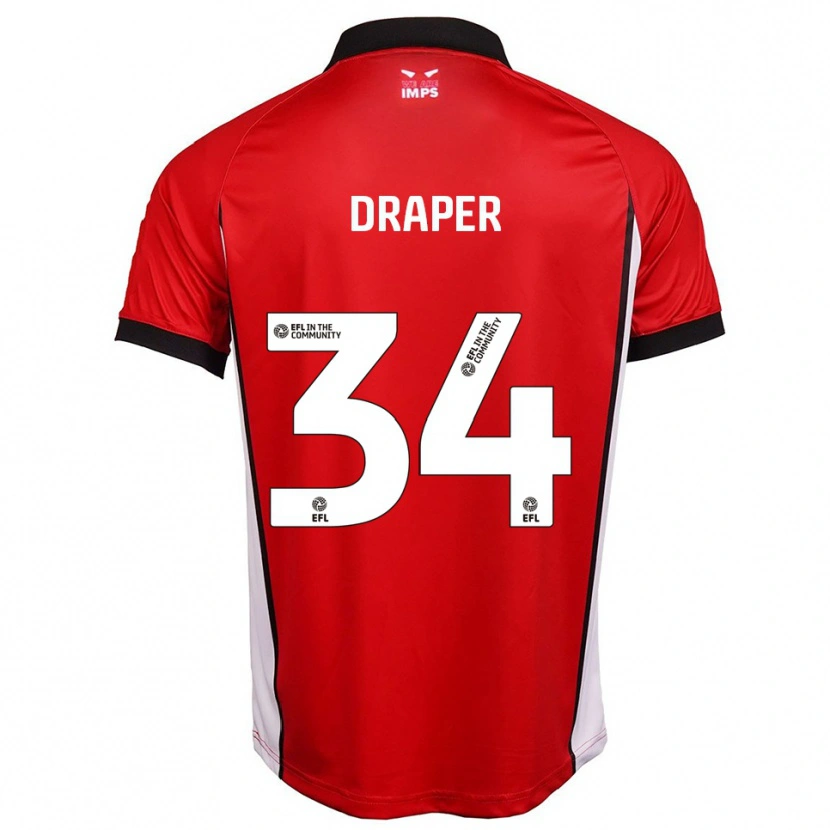 Danxen Hombre Camiseta Freddie Draper #34 Rojo Blanco 1ª Equipación 2025/26 La Camisa México