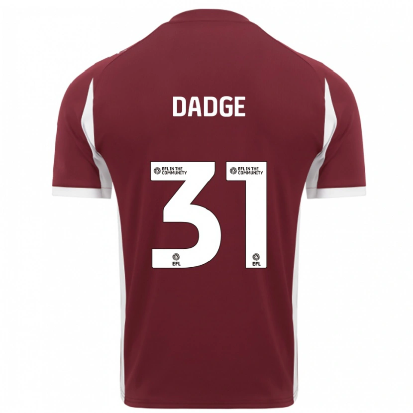 Danxen Hombre Camiseta James Dadge #31 Borgoña Blanco 1ª Equipación 2025/26 La Camisa México