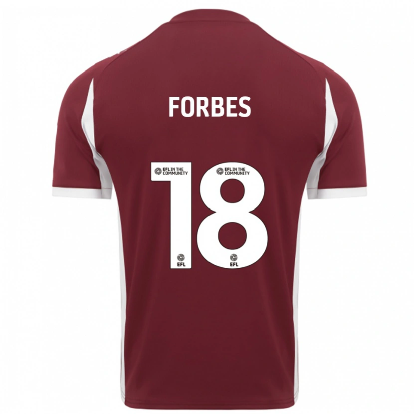 Danxen Hombre Camiseta Michael Forbes #18 Borgoña Blanco 1ª Equipación 2025/26 La Camisa México