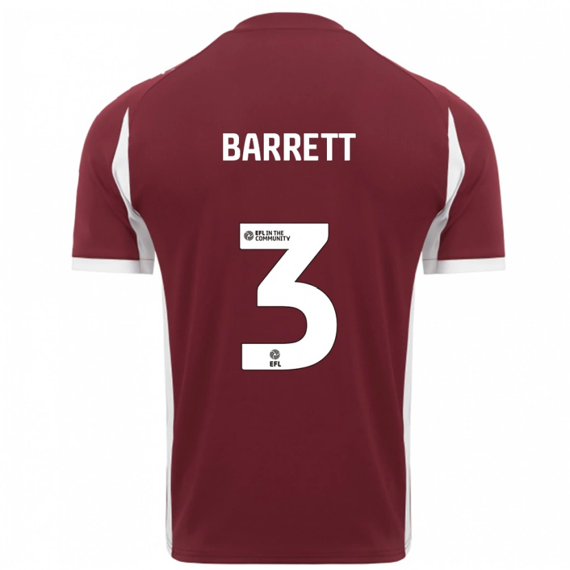 Danxen Hombre Camiseta Victoria Barrett #3 Borgoña Blanco 1ª Equipación 2025/26 La Camisa México