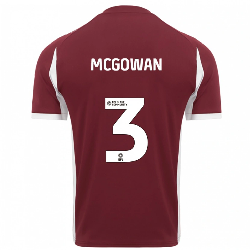 Danxen Hombre Camiseta Aaron Mcgowan #3 Borgoña Blanco 1ª Equipación 2025/26 La Camisa México