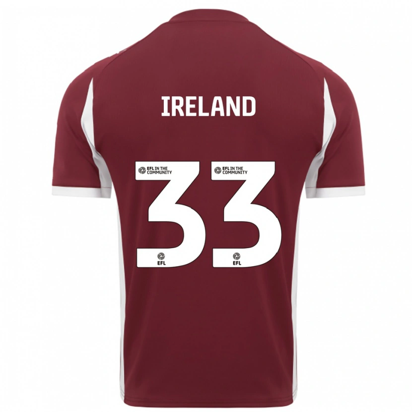 Danxen Hombre Camiseta Matthew Ireland #33 Borgoña Blanco 1ª Equipación 2025/26 La Camisa México