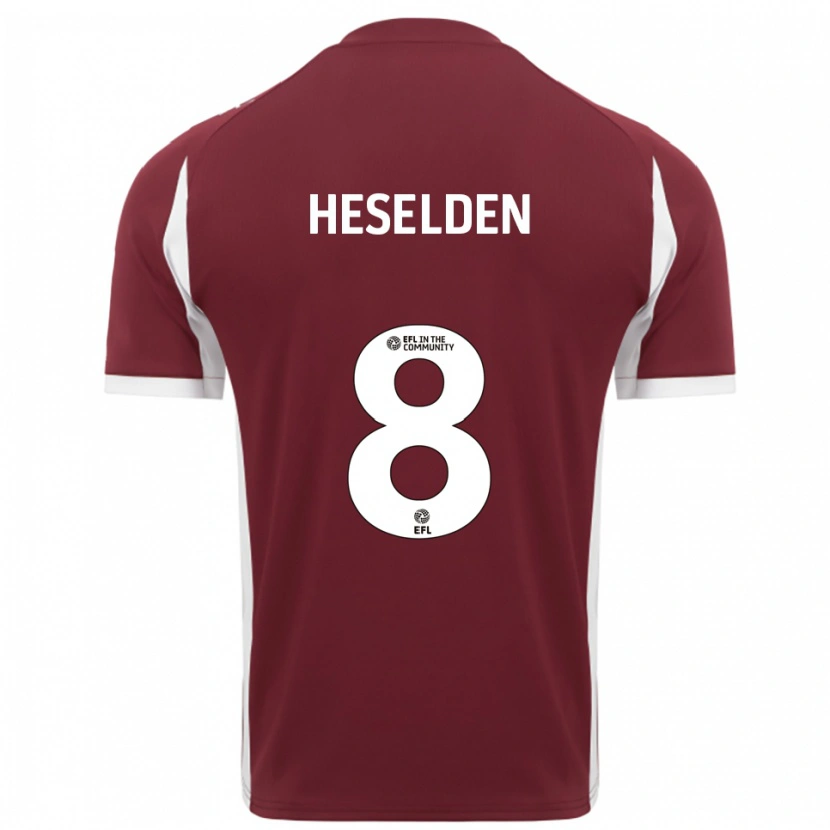 Danxen Hombre Camiseta Ruby Heselden #8 Borgoña Blanco 1ª Equipación 2025/26 La Camisa México