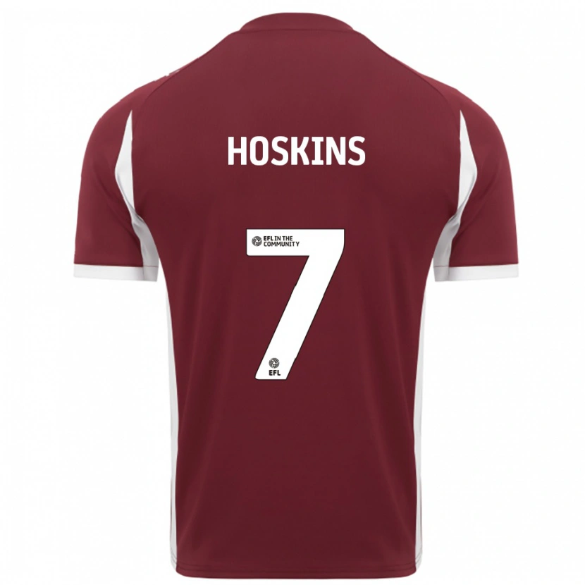 Danxen Hombre Camiseta Sam Hoskins #7 Borgoña Blanco 1ª Equipación 2025/26 La Camisa México