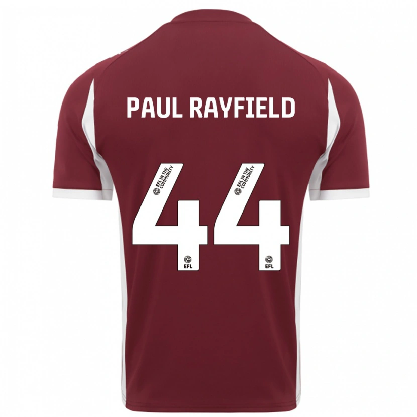 Danxen Hombre Camiseta Josh Paul Rayfield #44 Borgoña Blanco 1ª Equipación 2025/26 La Camisa México