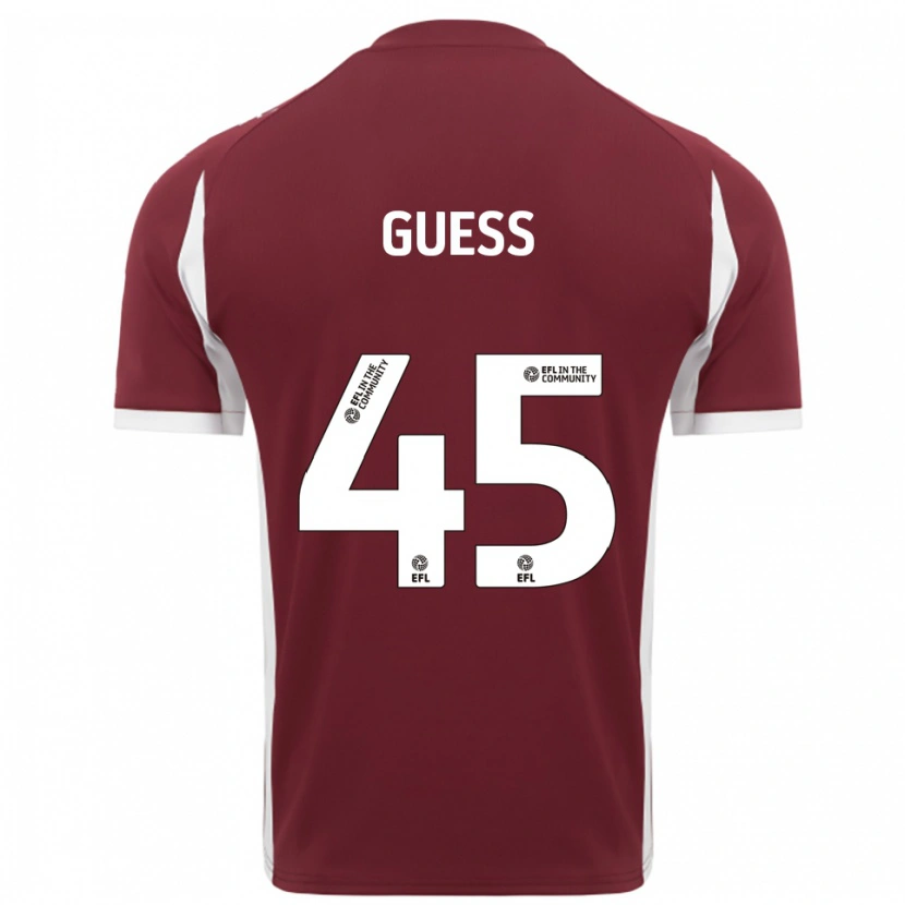 Danxen Hombre Camiseta Harry Guess #45 Borgoña Blanco 1ª Equipación 2025/26 La Camisa México