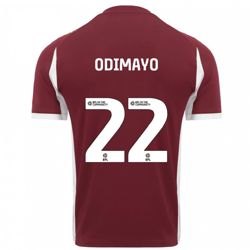 Danxen Hombre Camiseta Akin Odimayo #22 Borgoña Blanco 1ª Equipación 2025/26 La Camisa México