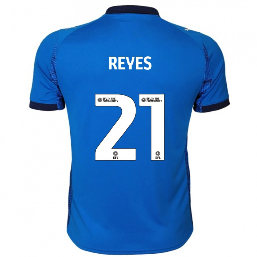 Danxen Hombre Camiseta Vicente Reyes #21 Azul Blanco 1ª Equipación 2025/26 La Camisa México