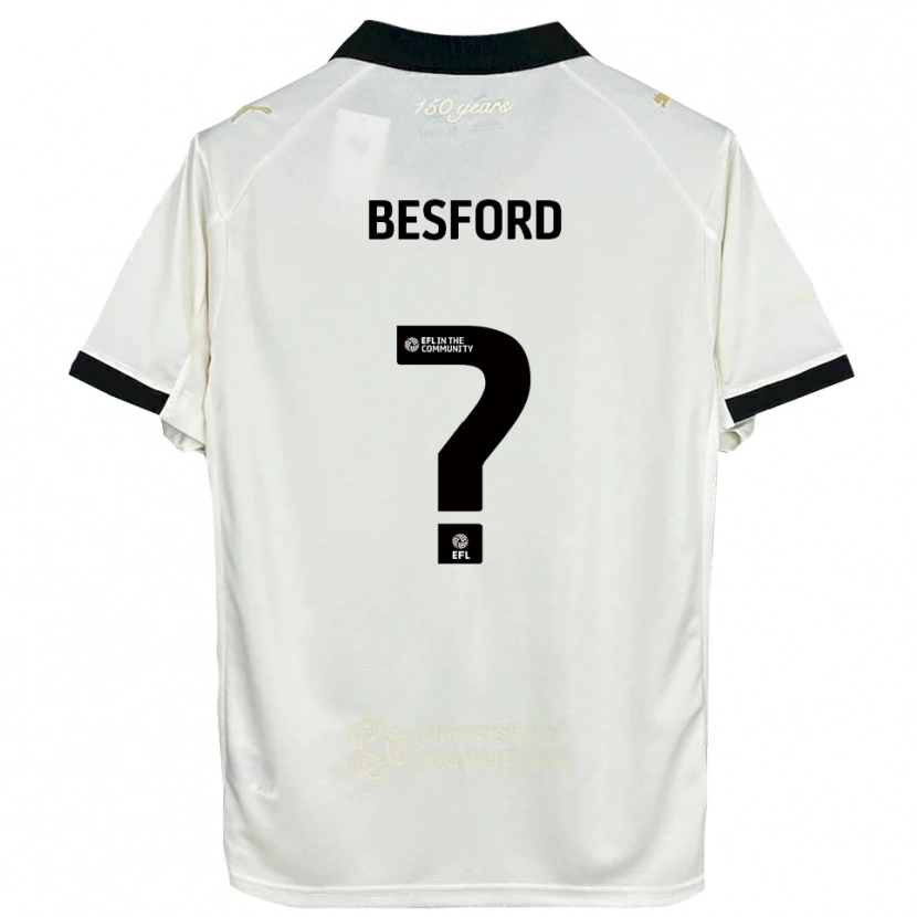 Danxen Hombre Camiseta Callum Besford #0 Blanco Hueso Negro 1ª Equipación 2025/26 La Camisa México